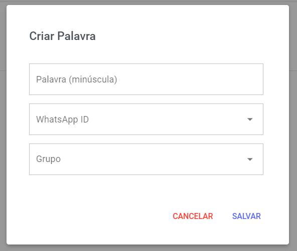Palavras Proibidas — Gestão de grupos