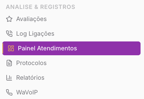 Painel de Atendimentos — Análises e Registros