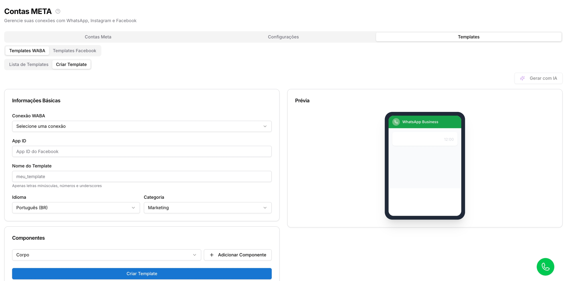 Integrações Meta — Configuração