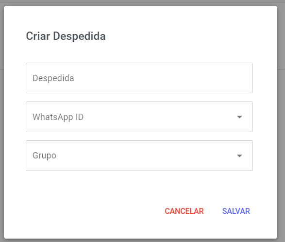 Mensagem de Despedida — Gestão de grupos