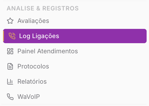Log Ligações — Análises e Registros