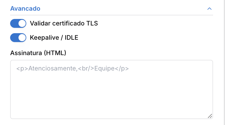 E-mail (IMAP/SMTP) — Canais de comunicação