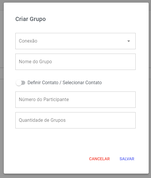 Grupos e Participantes — Gestão de grupos