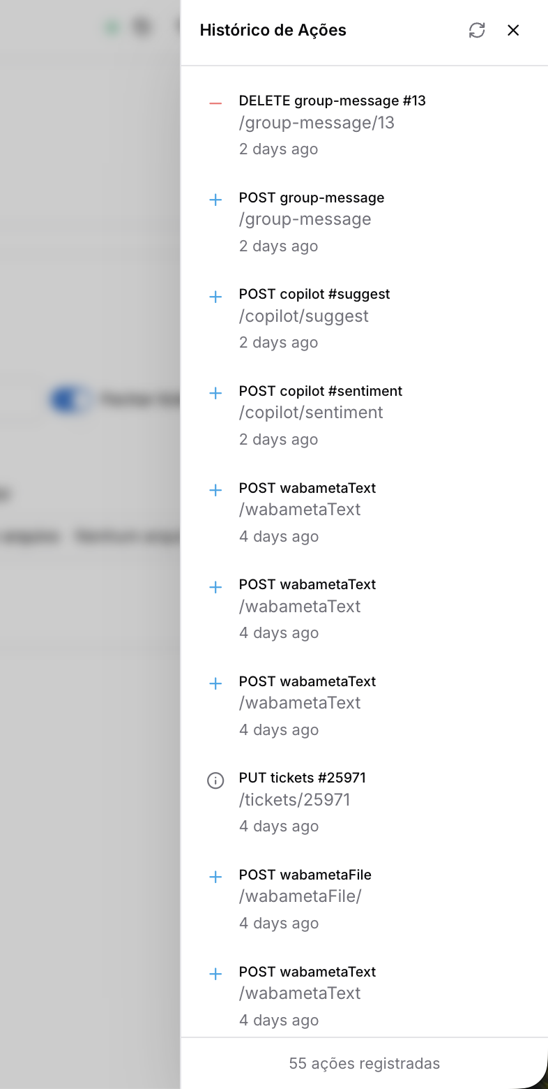 Barra de ferramenta geral — Home e Dashboard