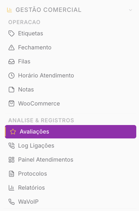Avaliações — Análises e Registros