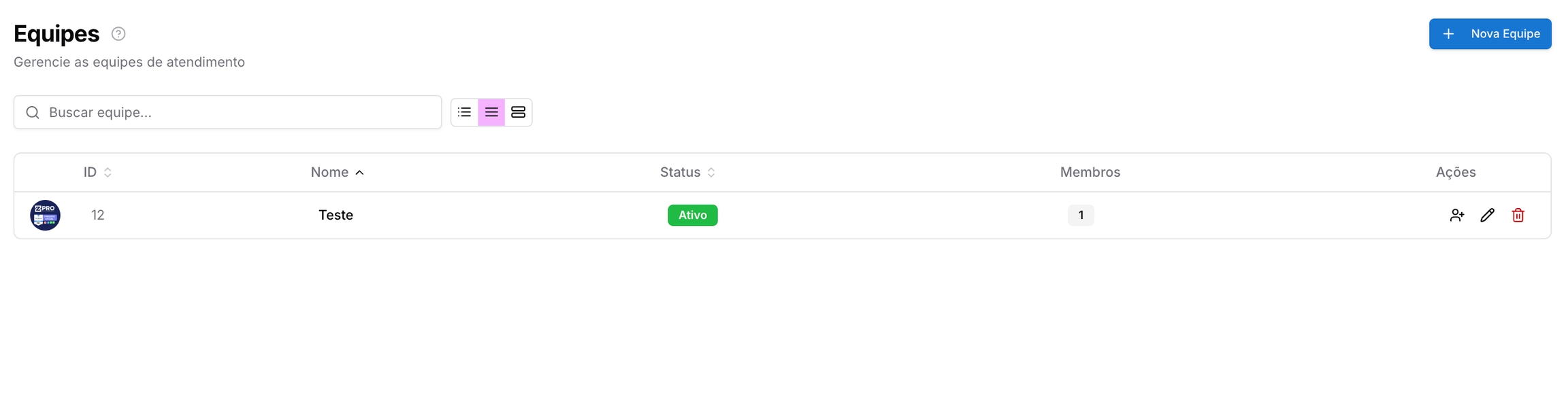 Equipes — Administração - Painel Admin