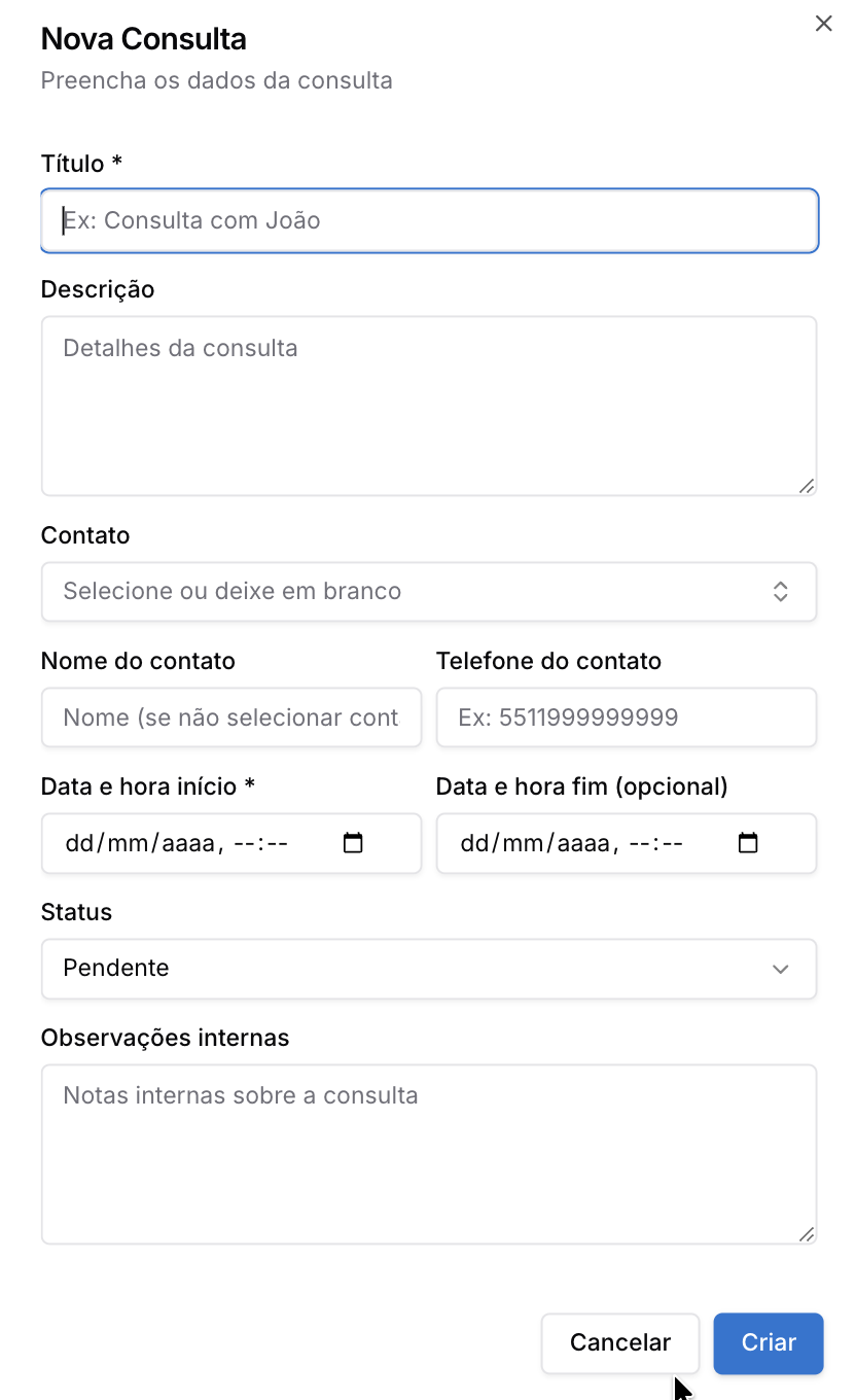 Agenda — Gestão