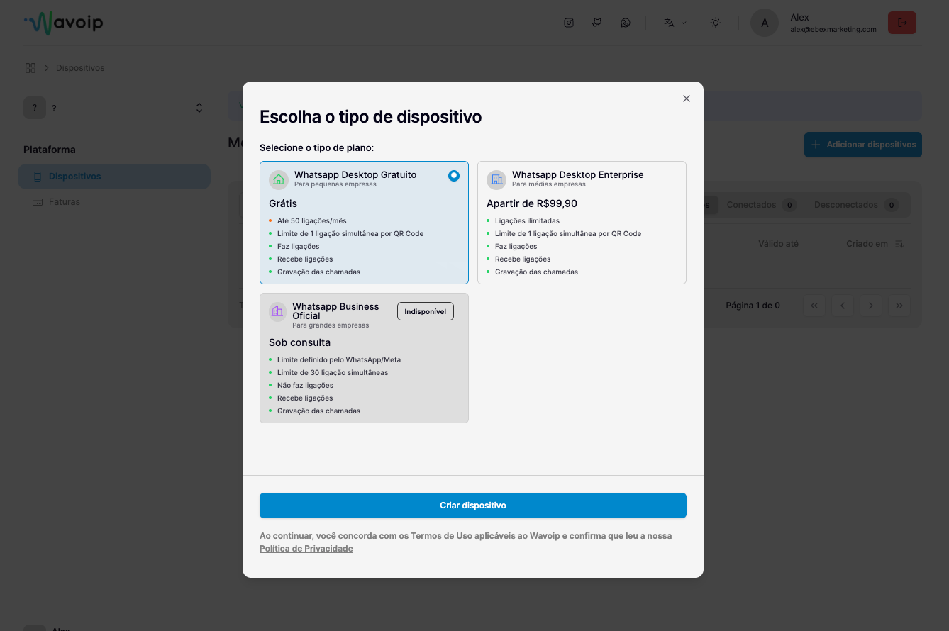 Wavoip - Ligações pelo WhatsApp — Canais de comunicação