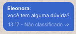Barra de Mensagem — Tela de Atendimento