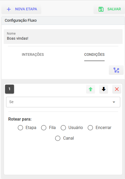 Etapas para criação do fluxo — Chat Flow