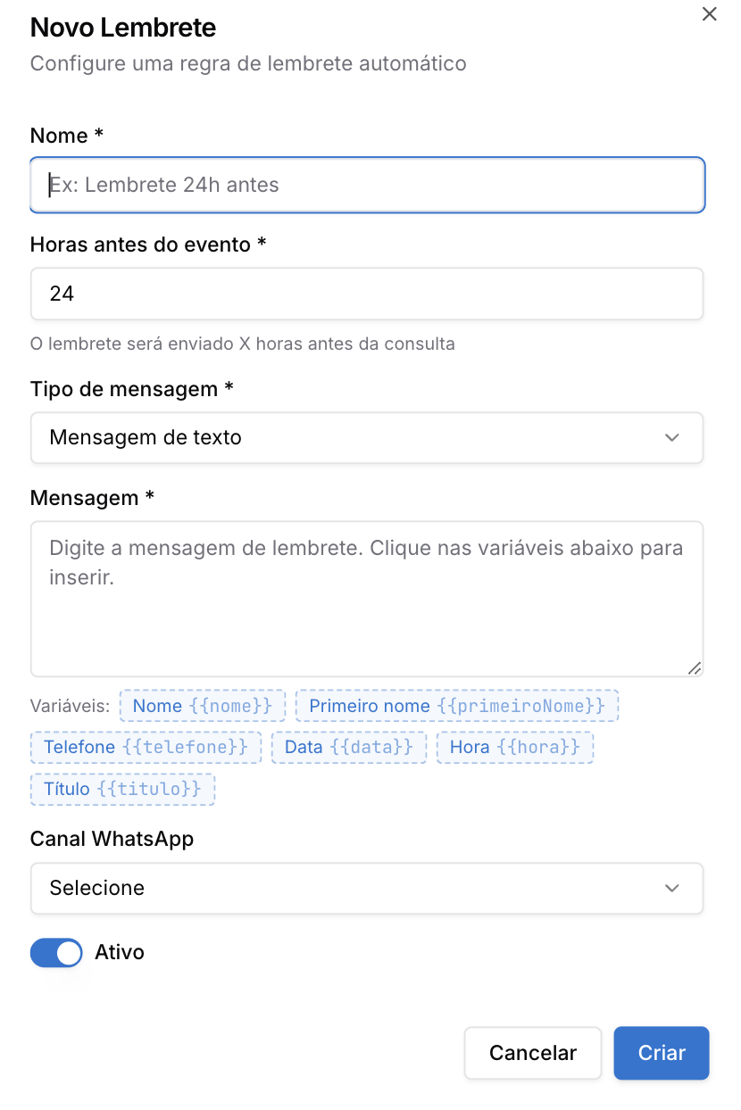 Agenda — Gestão