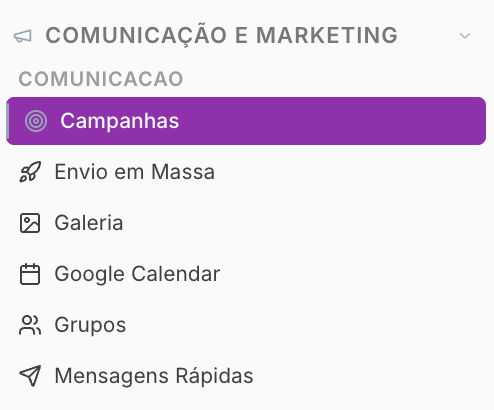 Campanhas (Disparo em Massa) — Comunicação e marketing