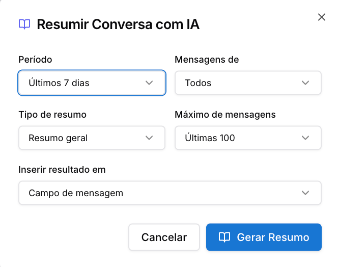 Barra de Mensagem — Tela de Atendimento