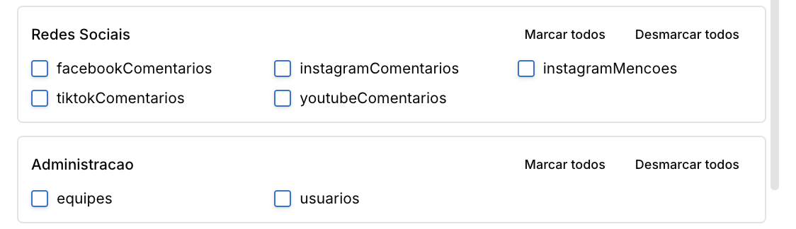 Perfis de Acesso — Usuários